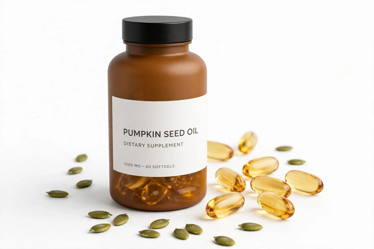 Pumpkin Seed Oil Softgels – DHT & Hair Shedding Support with Saw Palmetto, 1000mg, 60 Count