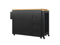 Portable Black Kitchen Island with Wheels
