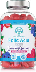 Pregnancy Support Gummies with 400mcg Folic Acid (Raspberry, Vegan)